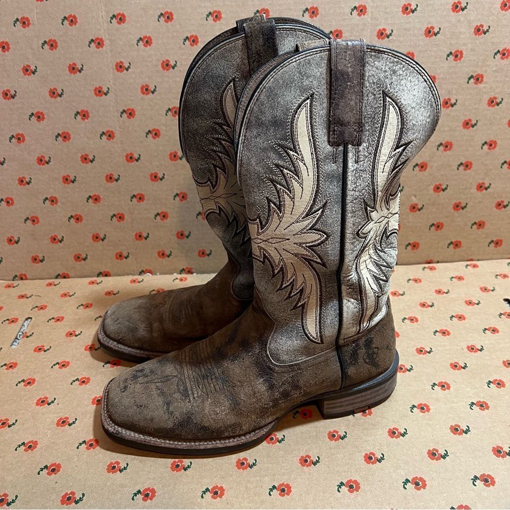 Ariat‎ Men's Crosswire Worn Graphite Square Toe Boots Size 8D